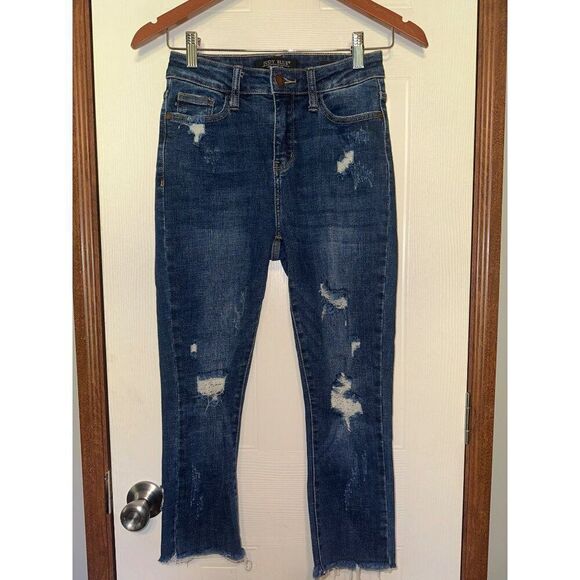 Judy Blue Distressed Capri Fit Jeans Size 0/24 - Picture 1 of 10